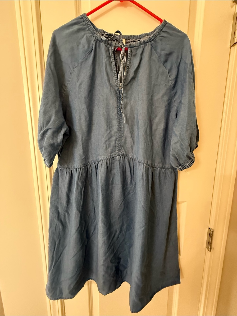 Dokotoo Lyocell Denim-Style Tiered Dress Size L New With Tags Women’s